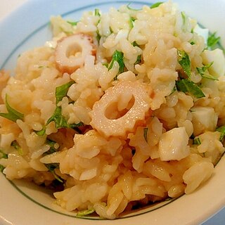 ❤ゆで卵と竹輪と水菜のすし飯混ぜご飯❤